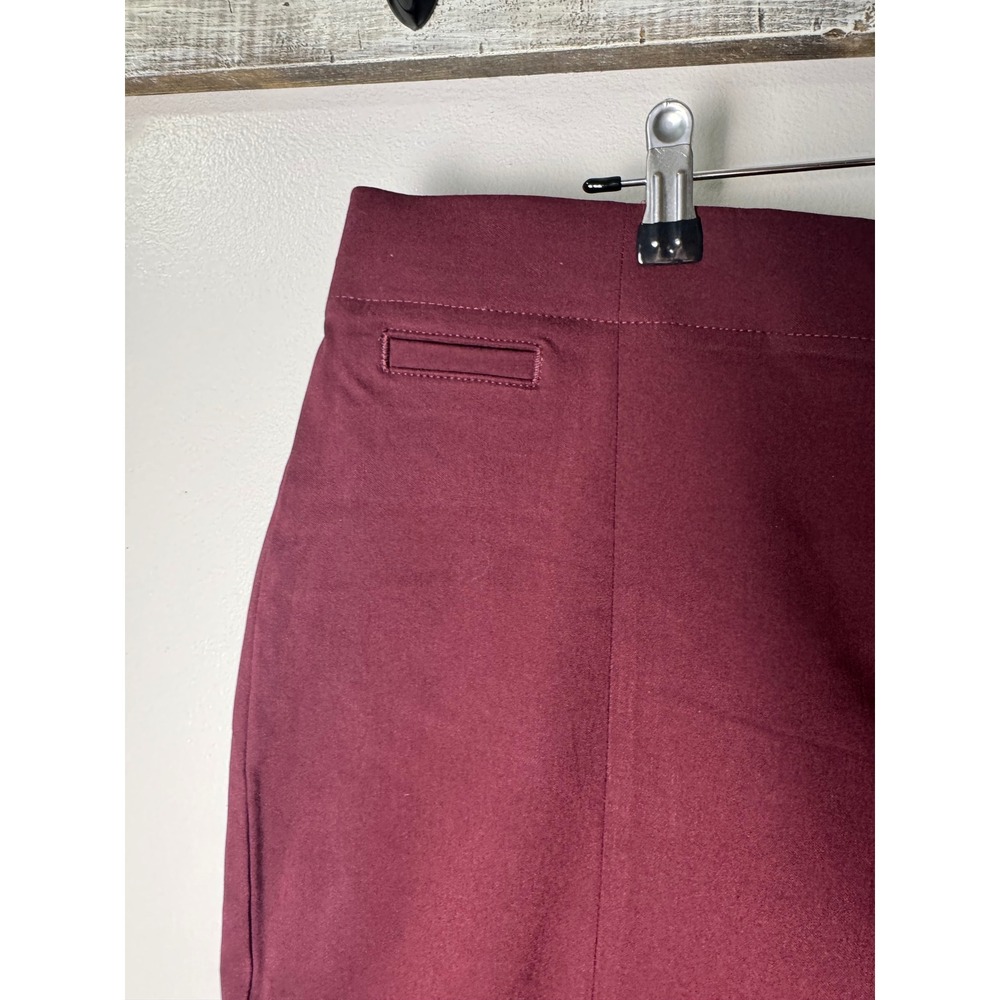 Croft & Barrow Ankle Pants Womens 18 Maroon Solid Stretch Pull On Mid Rise - Picture 2 of 7